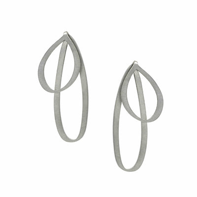 Bow Stud Earrings - Raw Stainless Steel - inSync design