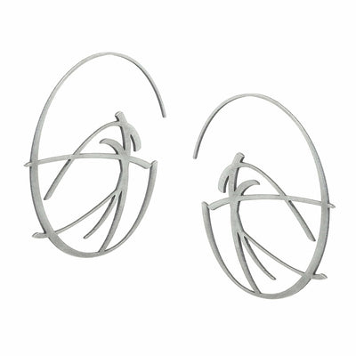 Flux Hoop Earrings - Raw Stainless Steel - inSync design