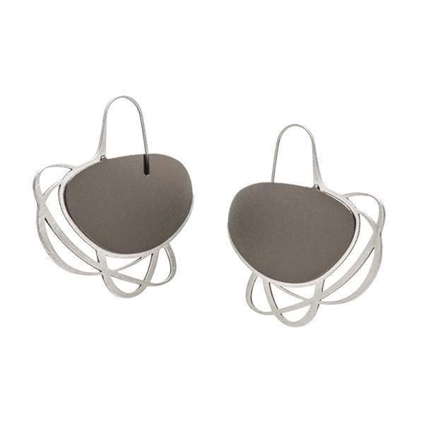 Pebble Earrings Medium Multi Line - Navy - inSync design
