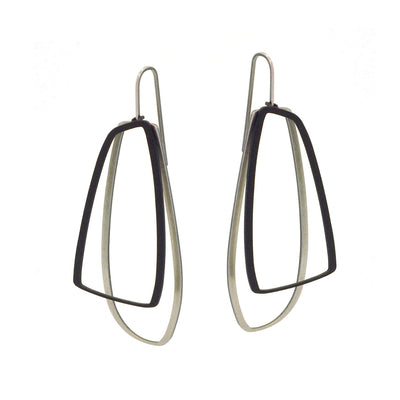 X2 Large Outline Earrings - Raw/ Black - inSync design
