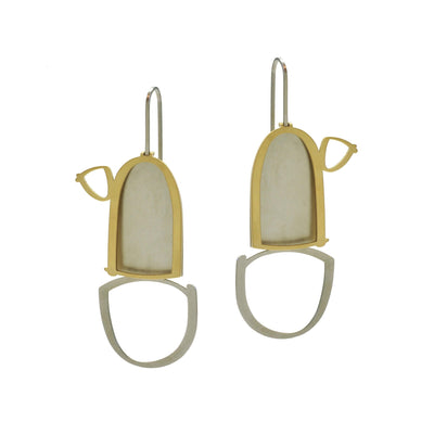X2 Pillar Earrings - Raw/ Gold - inSync design