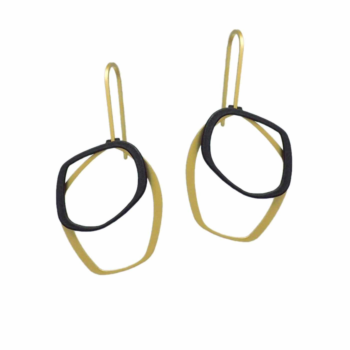 X2 Small Outline Earrings - Raw/ Black - inSync design