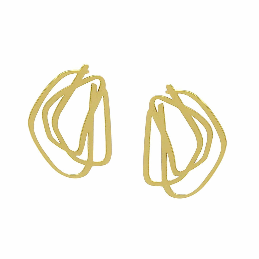 Loop Stud Earrings in 22ct matt gold plate by inSync design