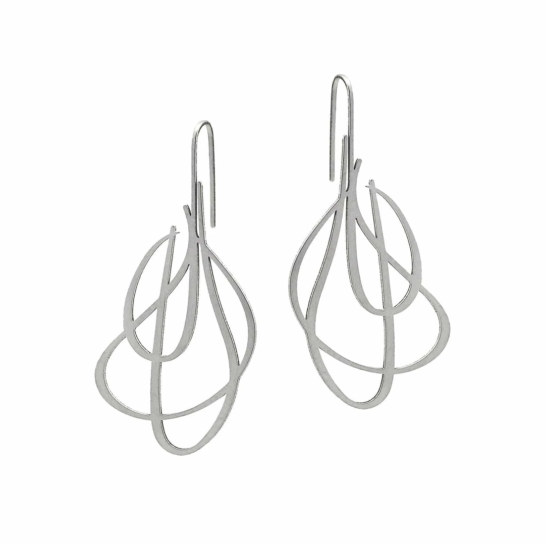 Revel Earrings in raw stainless steel by inSync design