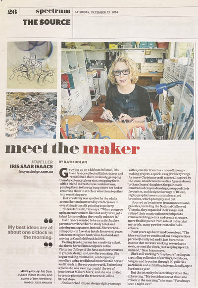 Meet The Maker - The Age Newspaper