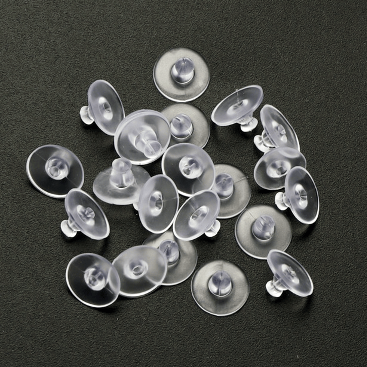 10 x Stud Earrings Backs, Clear Silicone Stoppers - inSync design
