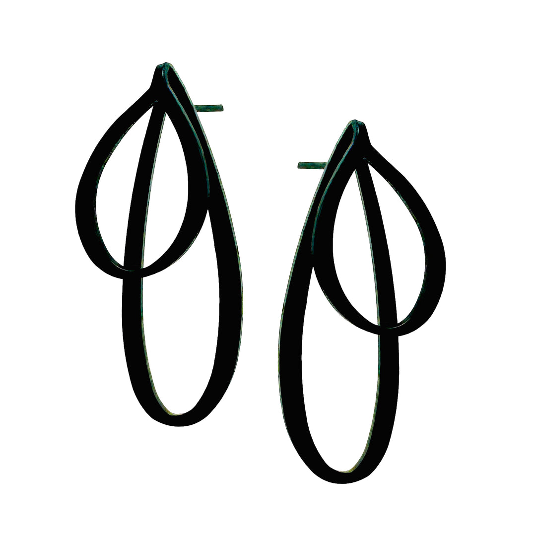 Bow Stud Earrings - Raw Stainless Steel