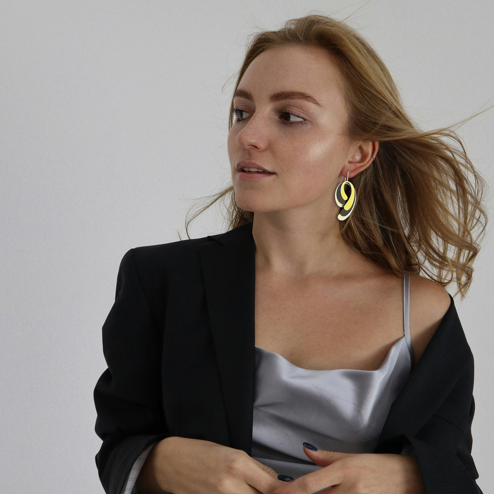 X2 Eclipse Earrings - Raw/ Gold/ Black - inSync design