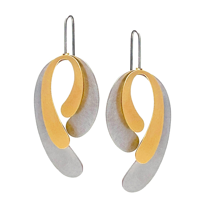TESTING VERSION OF : X2 Eclipse Earrings - Raw/ Gold/ Black - inSync design