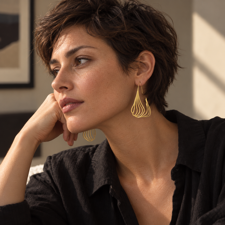 Trilogy Hoop Earrings | Raw Stainless Steel