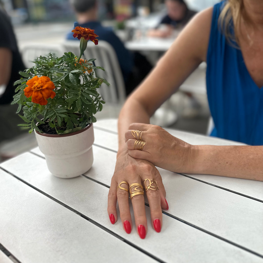 Clique Ring - 22ct Matt Gold Plate - inSync design