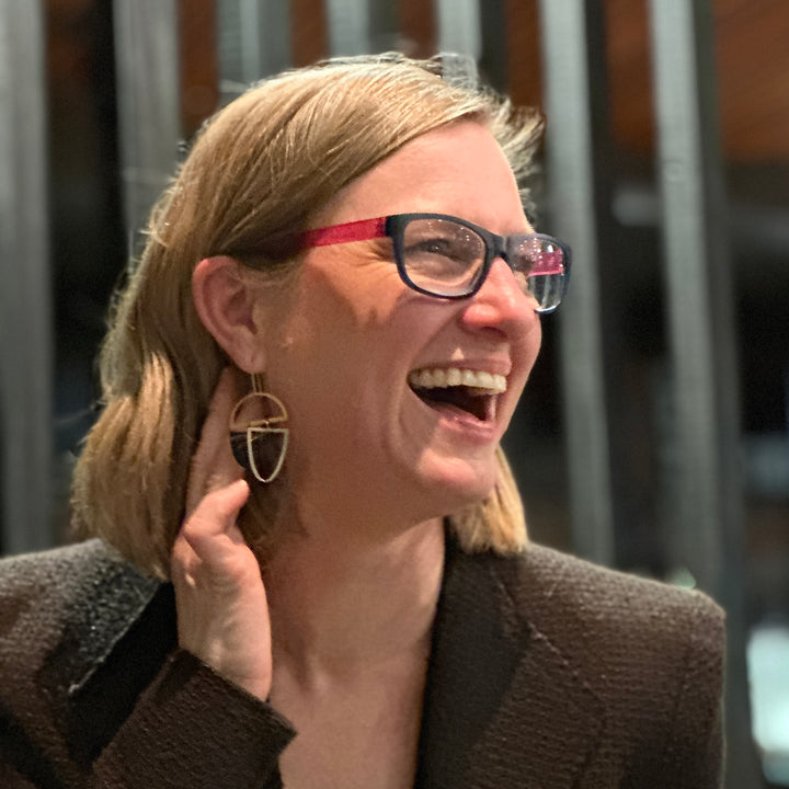 X2 Plunge Earrings - Raw/ Gold/ Black - inSync design