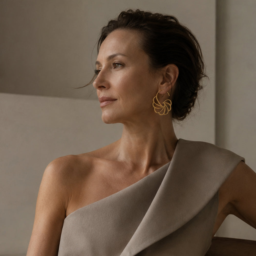 Muster Hoop Earrings | Matt Black Plate