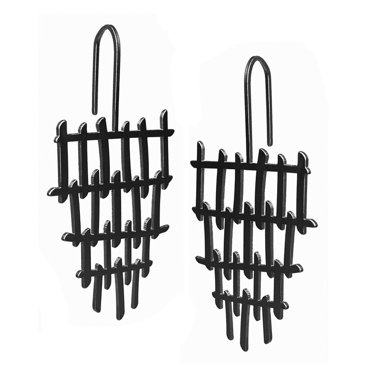 Mesh Earrings - Matt Black Plate