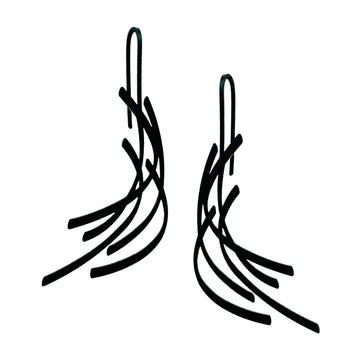 Camber Earrings - Matt Black Plate - inSync design