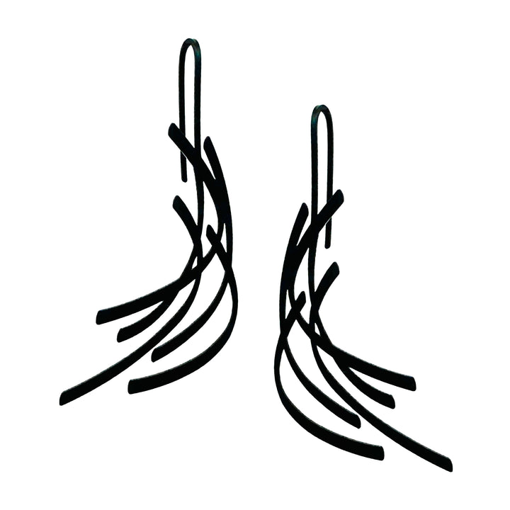 Camber Earrings - Matt Black Plate