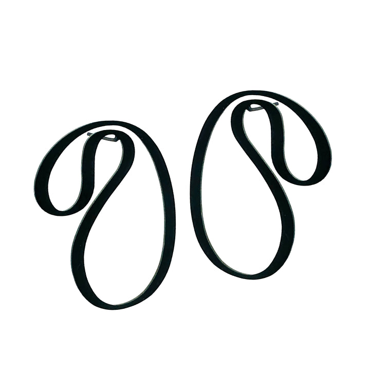Contort Stud Earrings - Matt Black Plate