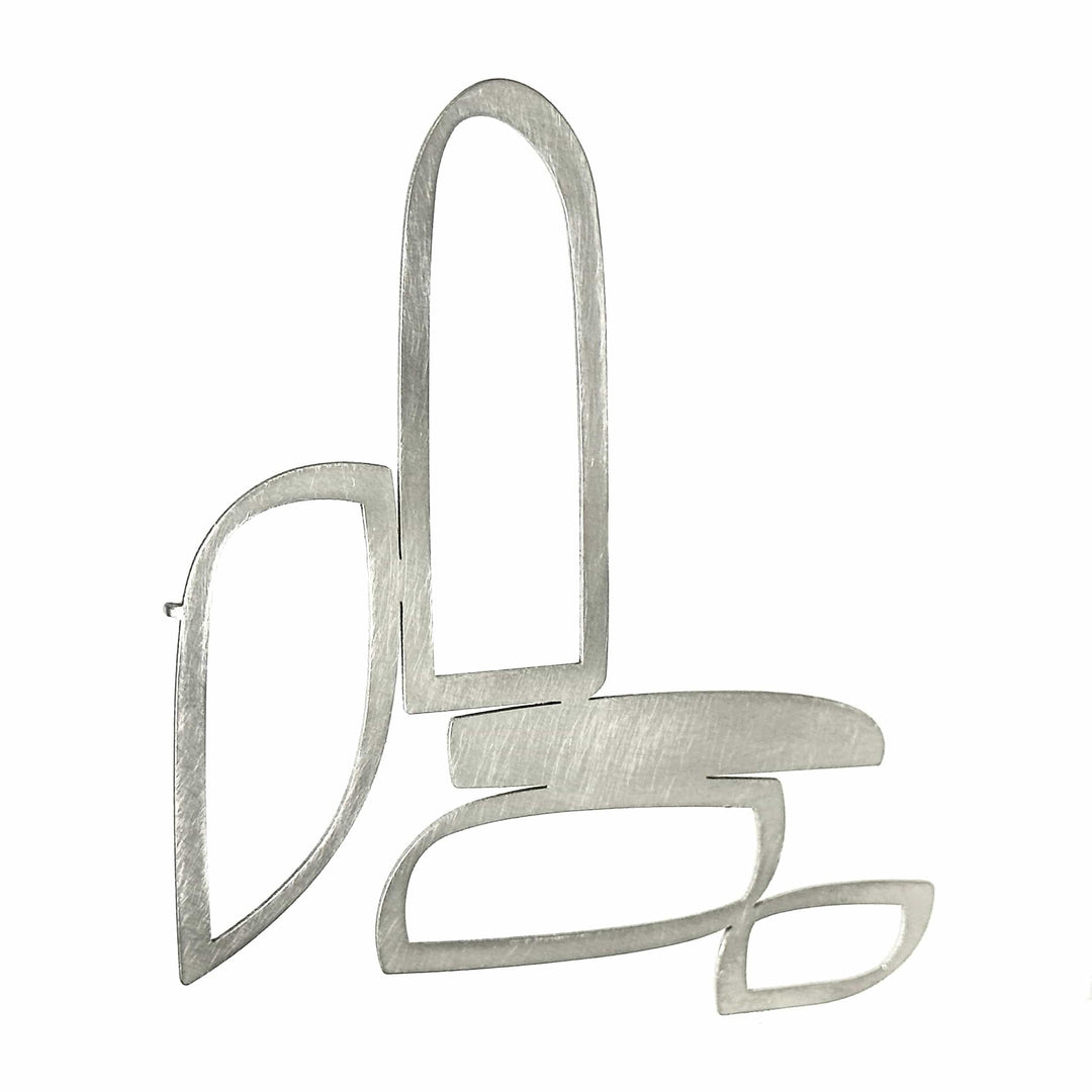Cotter Brooch - Raw Stainless Steel - inSync design