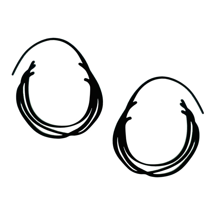 Creel Hoop Earrings - Matt Black Plate
