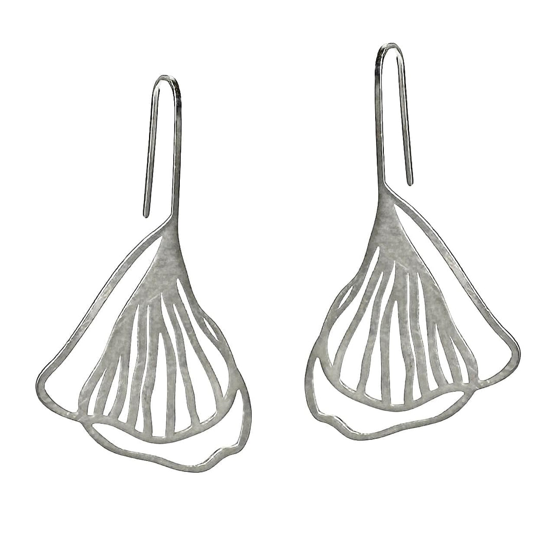 Fantail Earrings - Raw Stainless Steel - inSync design