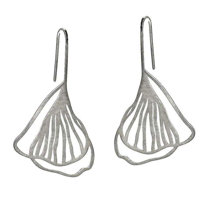 Fantail Earrings - Raw Stainless Steel - inSync design