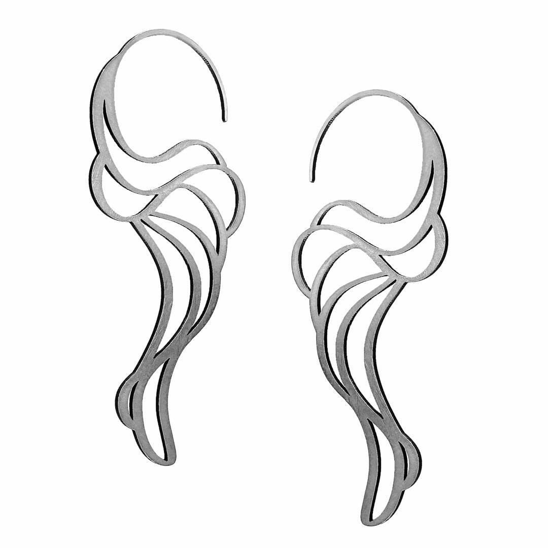 Fay Hoop Earrings - Raw Stainless Steel - inSync design