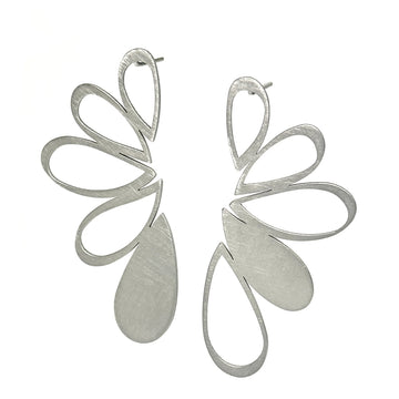 Florish Stud Earrings - Raw Stainless Steel - inSync design
