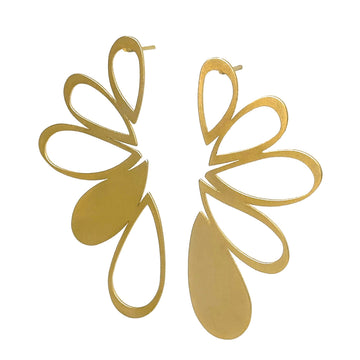 Florish Stud Earrings - Raw Stainless Steel - inSync design