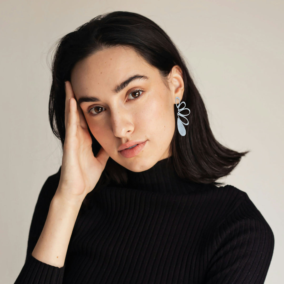 Florish Stud Earrings - 22ct Matt Gold Plate - inSync design