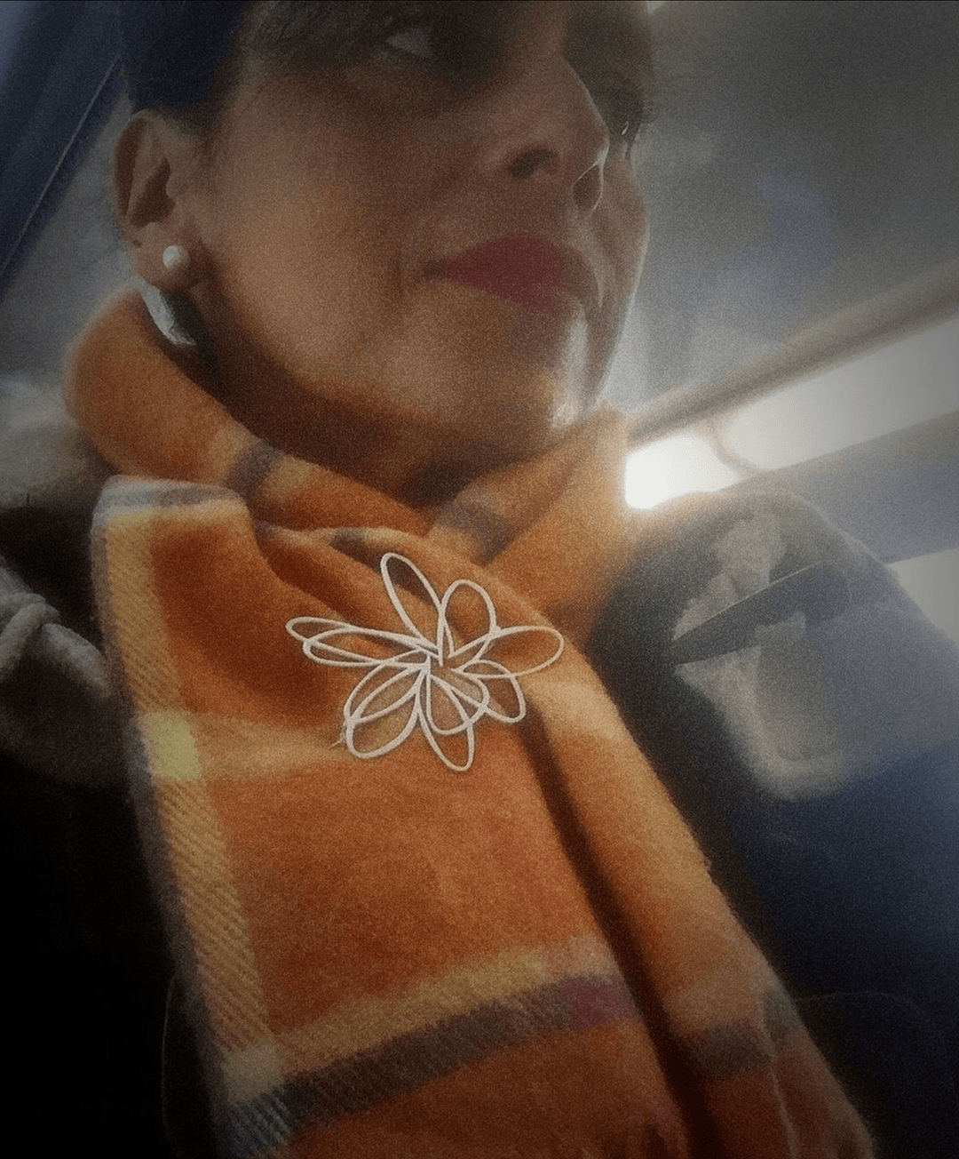 Flower Brooch - Claret