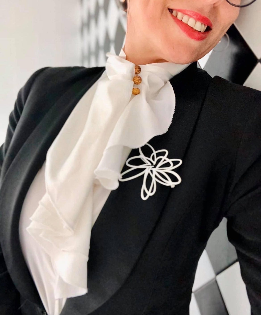 Flower Brooch - Claret