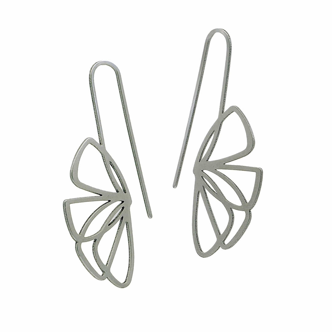 Flutter Earrings - Raw Stainless Steel - inSync design