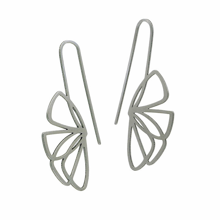 Flutter Earrings - Raw Stainless Steel - inSync design