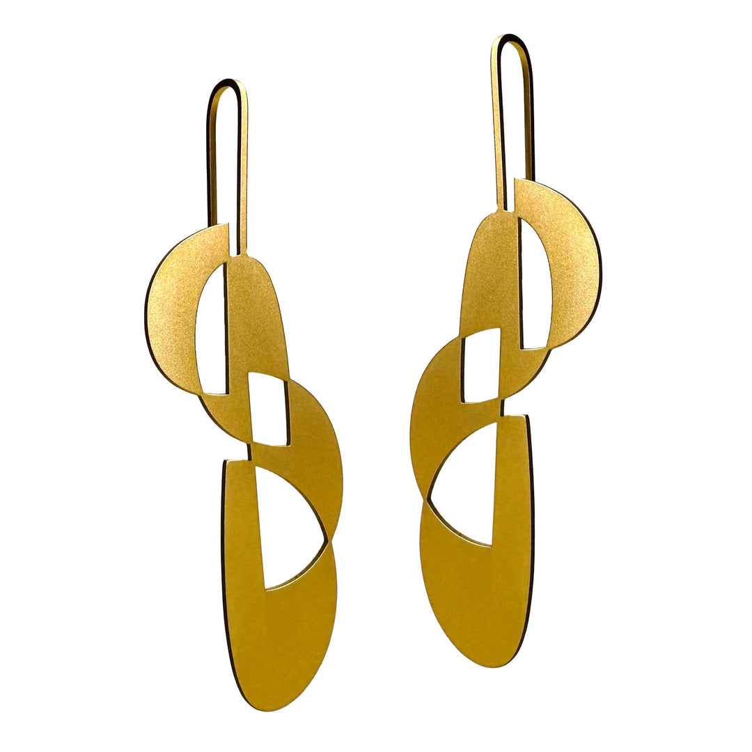 Formation Earrings - 22ct Matt Gold Plate - inSync design