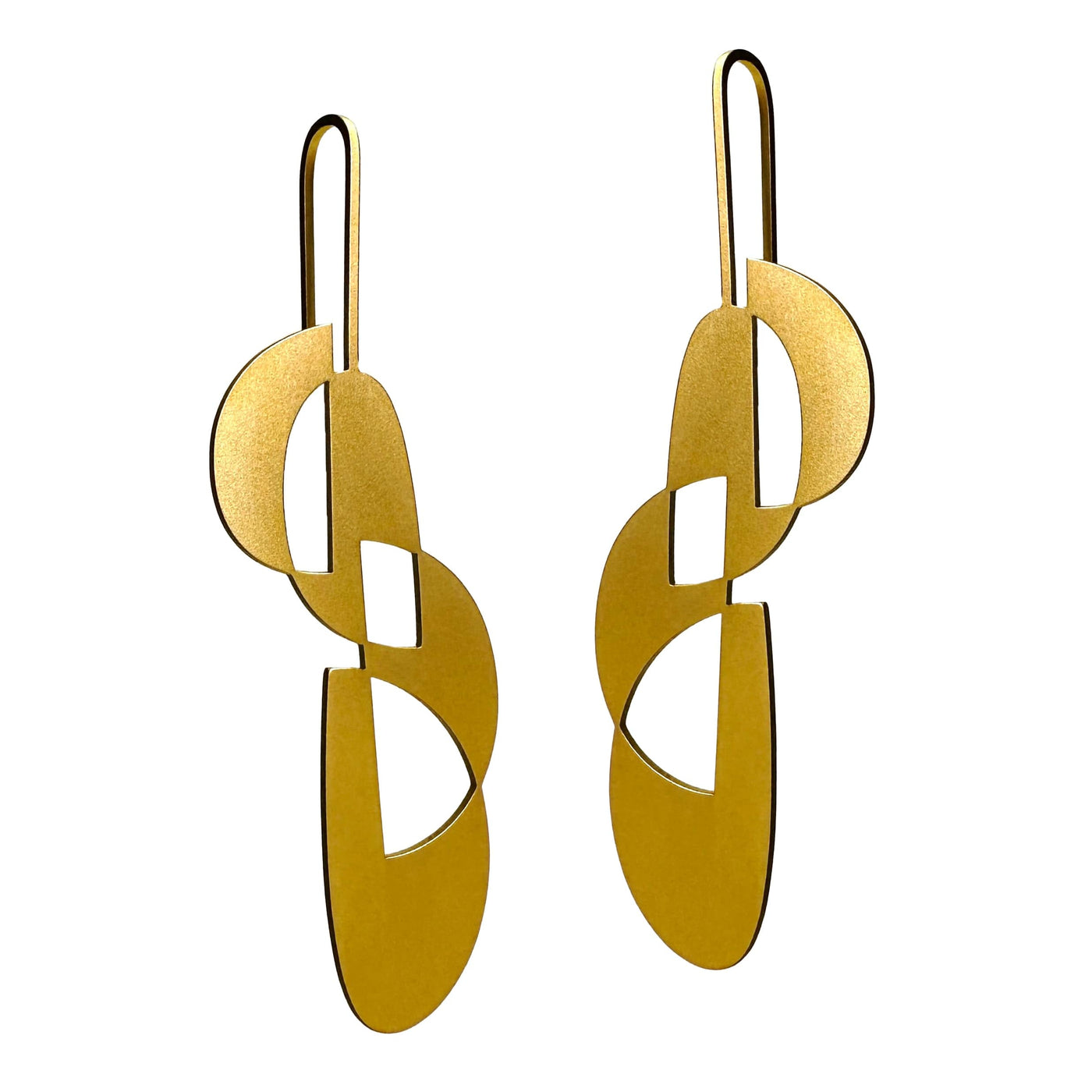 Formation Earrings - 22ct Matt Gold Plate - inSync design