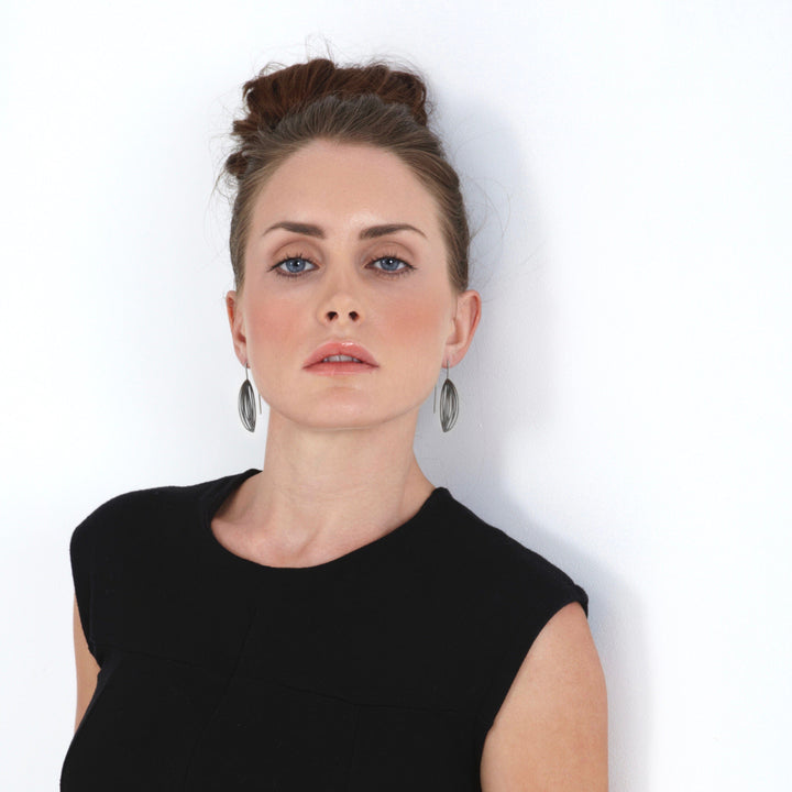 Husk Earrings - Raw Stainless Steel - inSync design