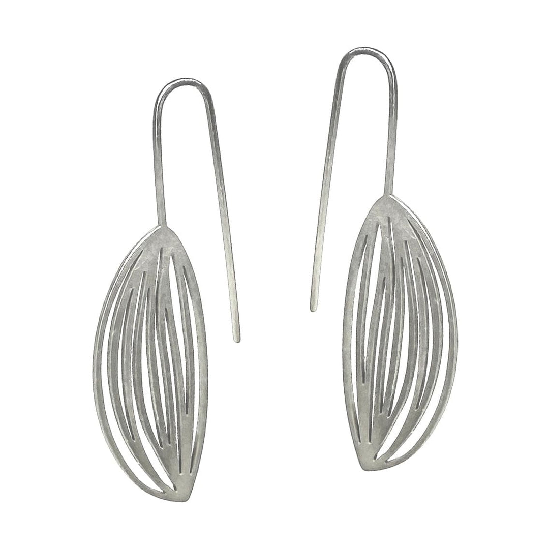 Husk Earrings - Raw Stainless Steel - inSync design