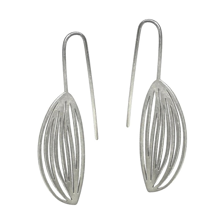 Husk Earrings - Raw Stainless Steel - inSync design