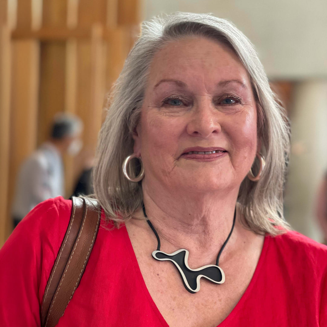 X2 Meander Necklace - Raw/ Black - inSync design