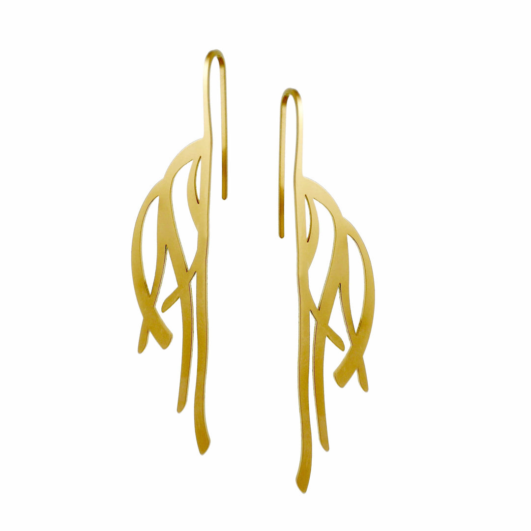 Kelp Earrings - 22ct Matt Gold Plate - inSync design