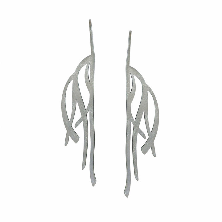 Kelp Earrings - Raw Stainless Steel - inSync design