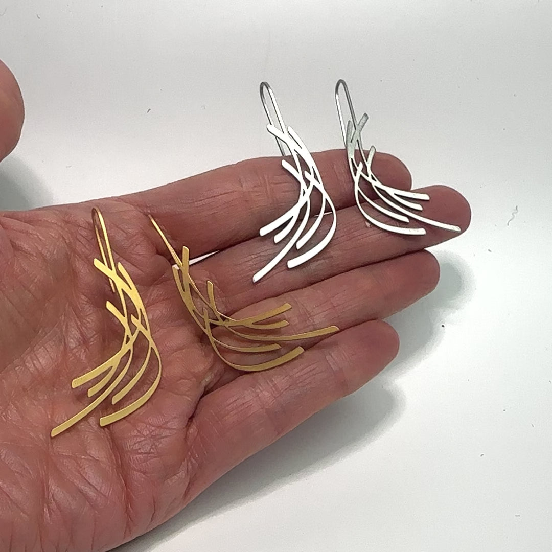 Camber Earrings - Raw Stainless Steel