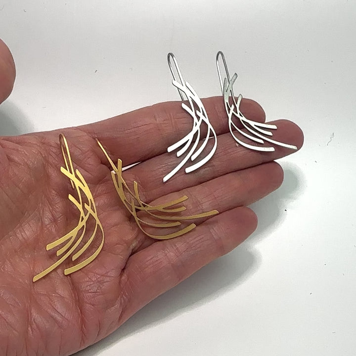 Camber Earrings - Raw Stainless Steel