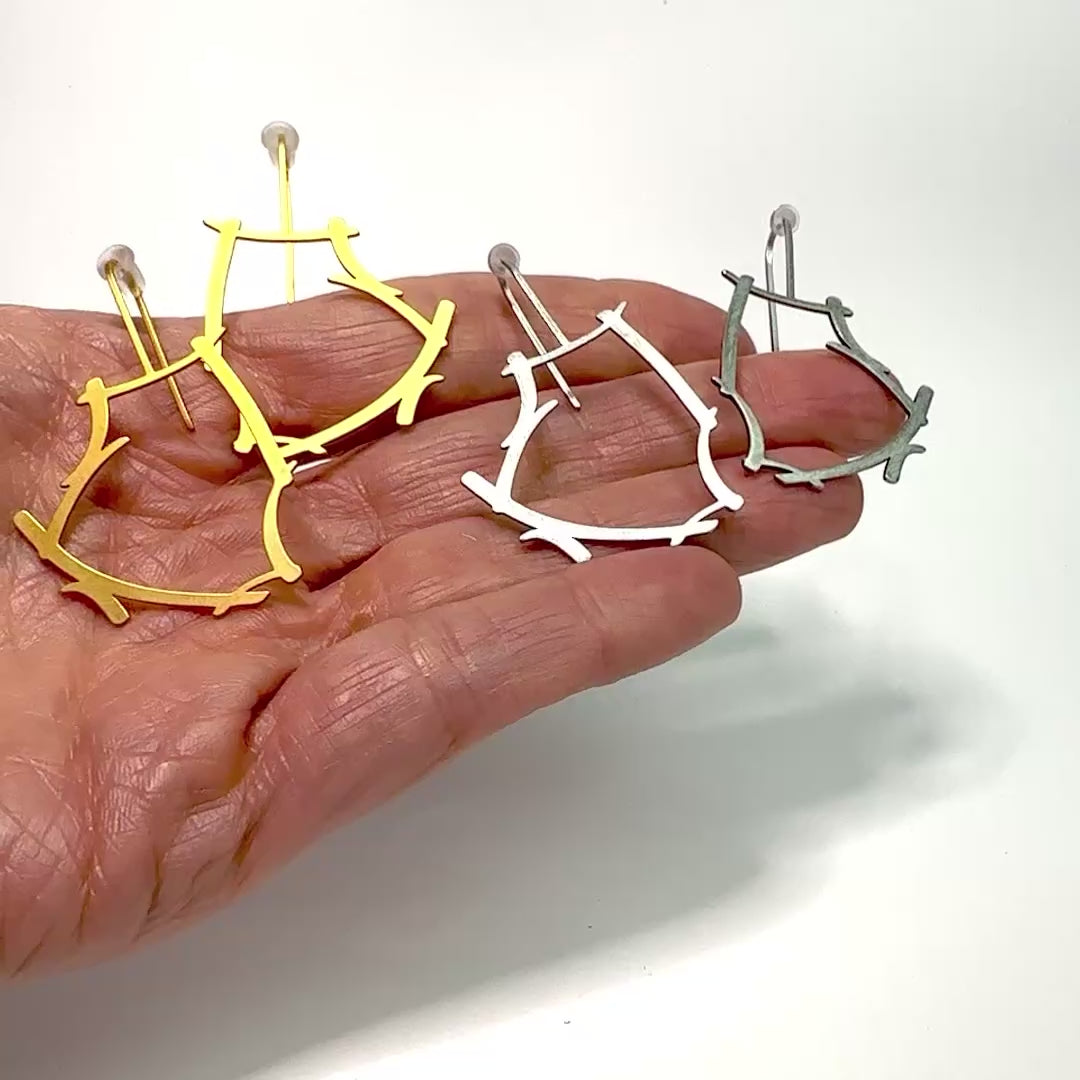 Copula Earrings - Raw Stainless Steel - inSync design