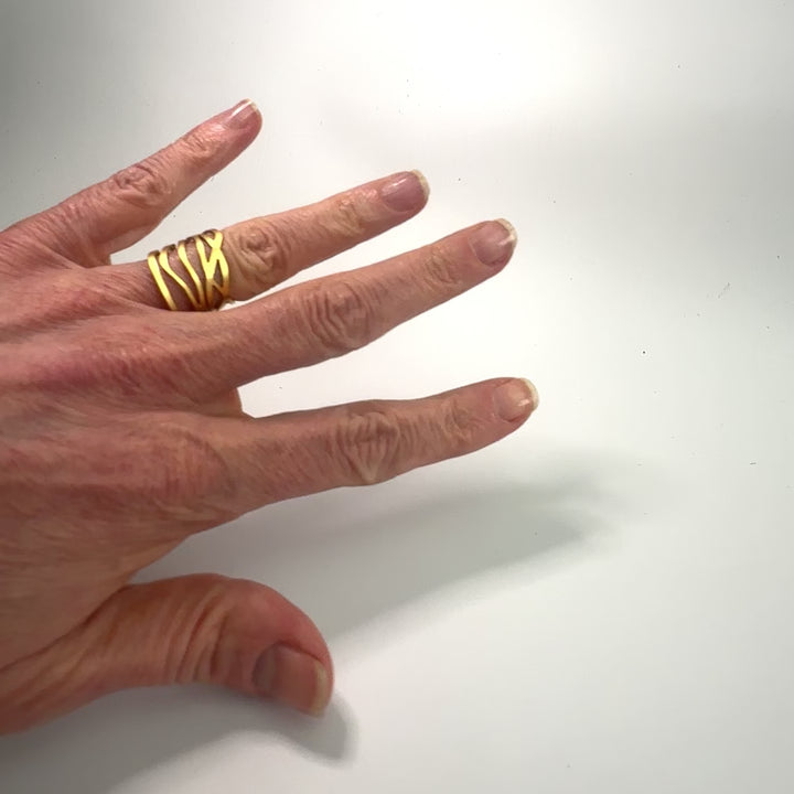 Ripple Ring - 22ct Matt Gold Plate