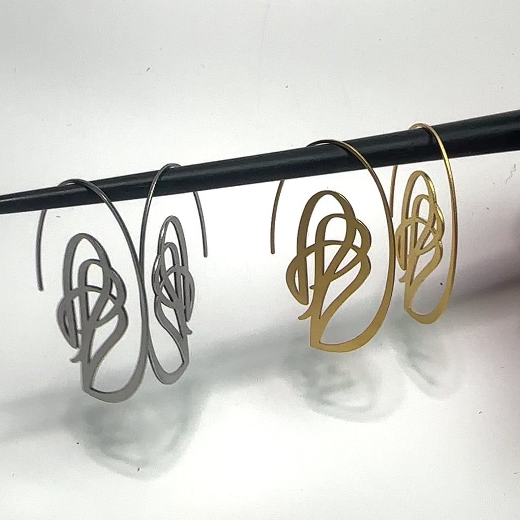 Swag Hoop Earrings - Raw Stainless Steel