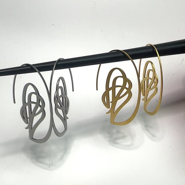 Swag Hoop Earrings - Raw Stainless Steel