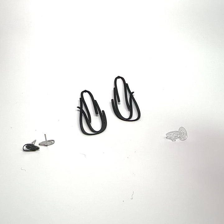 X2 Flint Stud Earrings - Gold/ Black