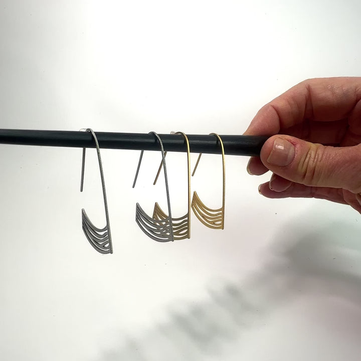 Stream Earrings - Raw Stainless Steel