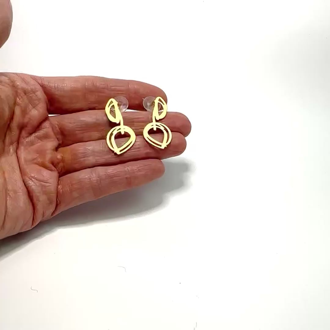 Bud Stud Earrings - 22ct Matt Gold Plate - inSync design